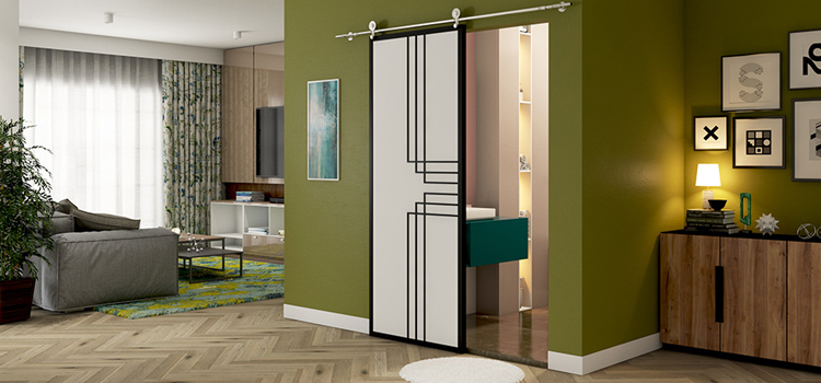 sliding bathroom door installation in Fremont